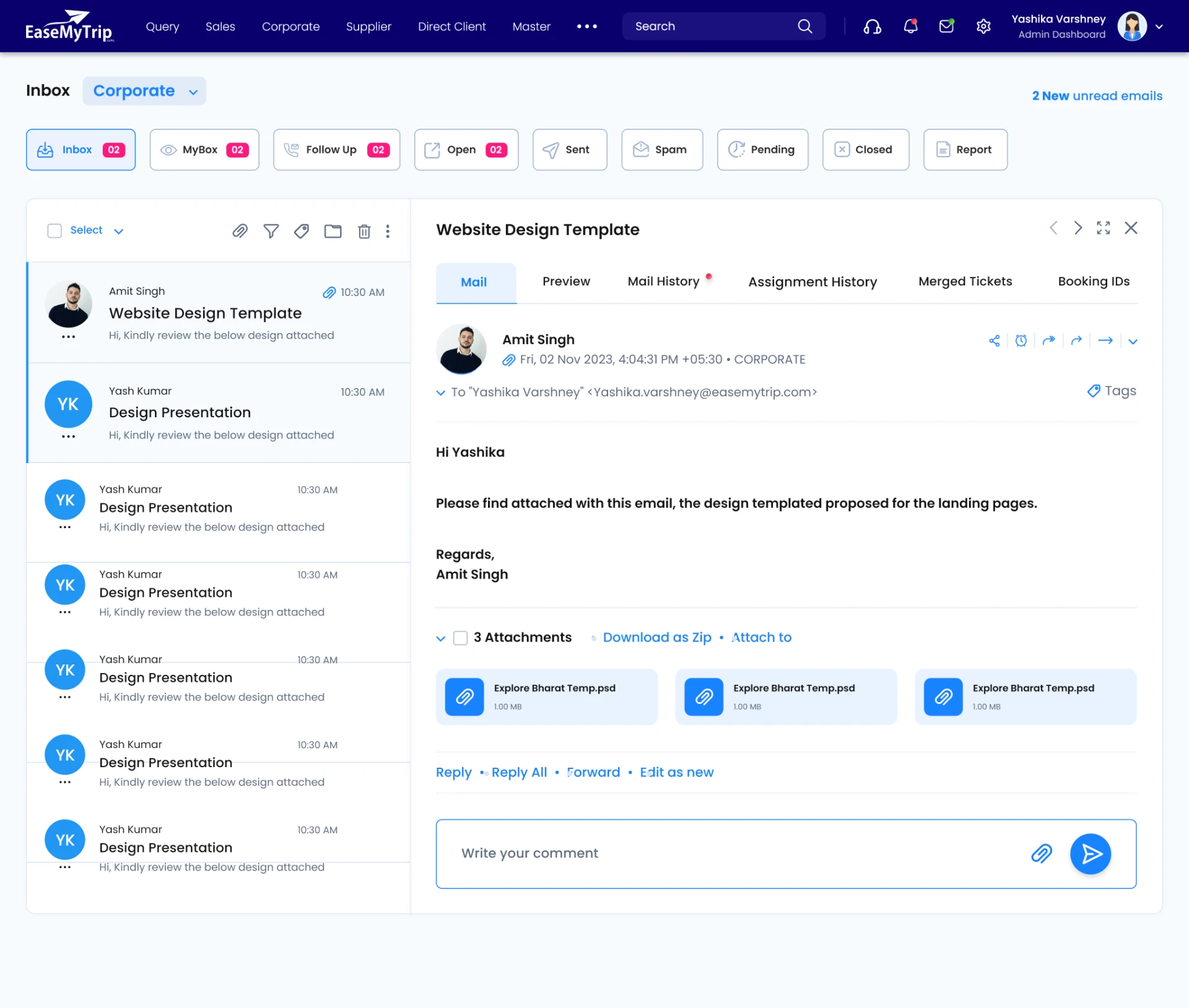 Integrated inbox